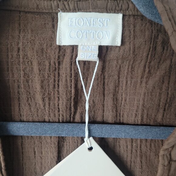 NWT HONEST COTTON Womens Carrier Coat - Handmade 100% Cotton Boxy Layer One Size - Picture 4 of 6